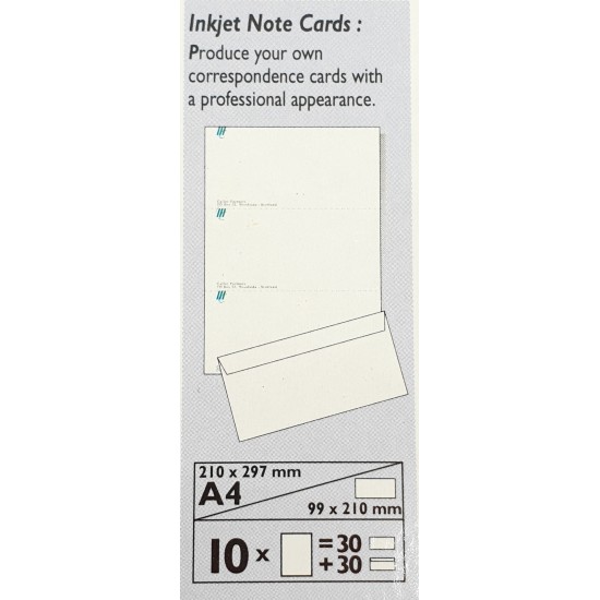 ورق طابعة ملونة نوت كارد ابيض ناعم 200غم 10 ورقة CANSON